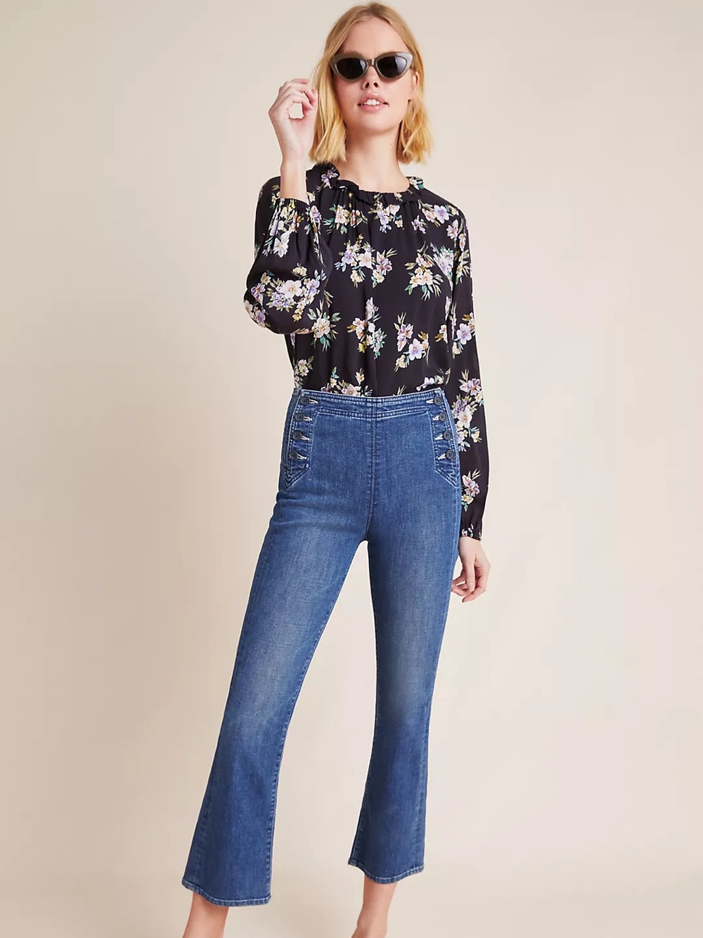 MOTHER Sailor Cropped High Waisted Jeans